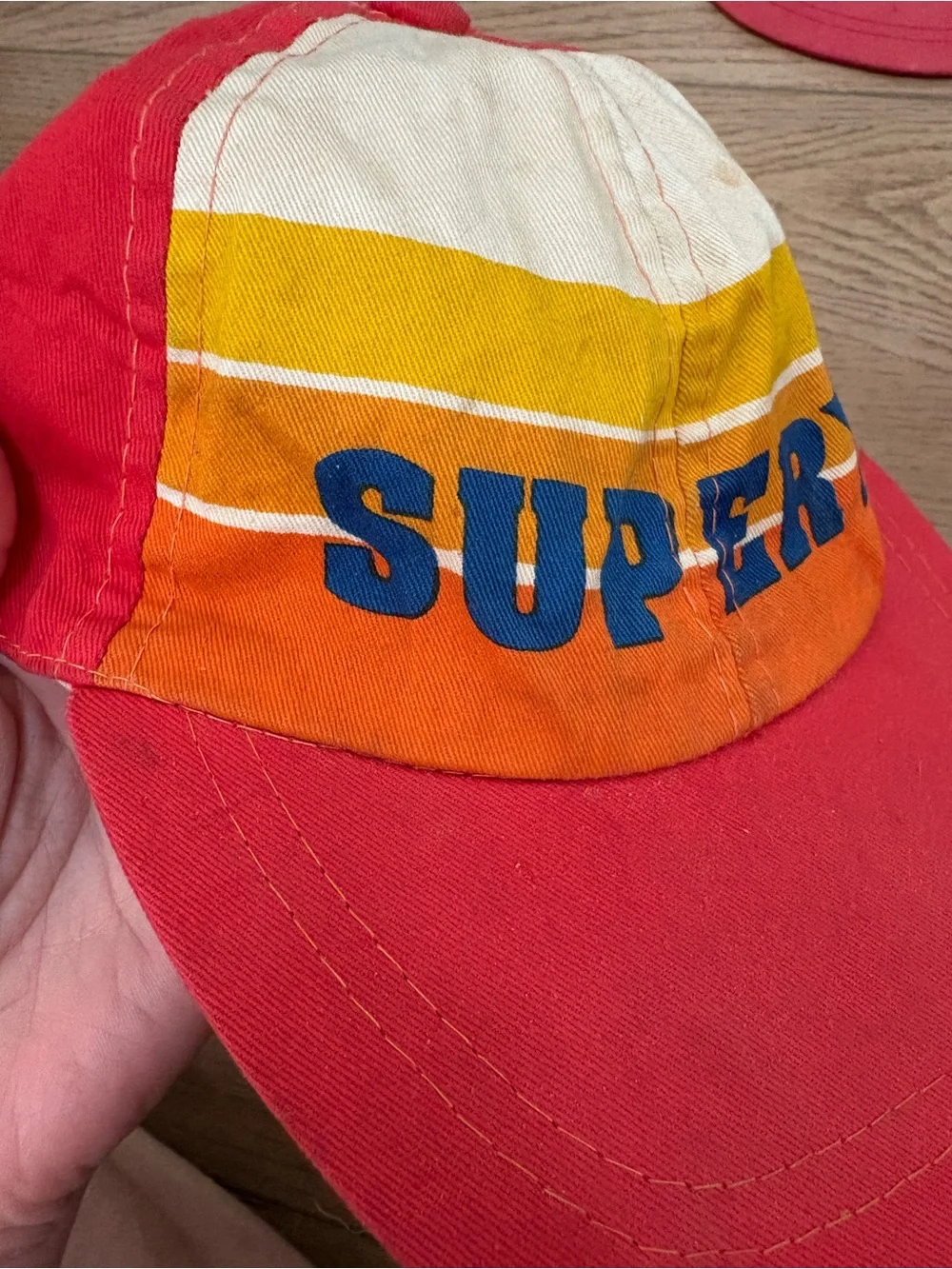 Vintage Snoopy Hat Colorful “Super” Red Orange Yellow *Read*